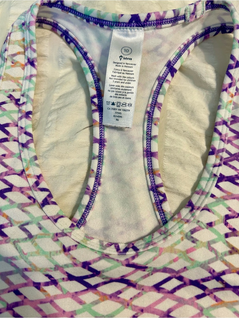 Ivivva Purple Multi-Print Racerback Tank - Picture 2 of 4